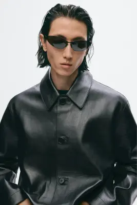 Long leather coat - Noir — photo 1