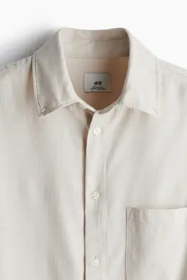 Chemise texturée Regular Fit - Beige clair — photo 2