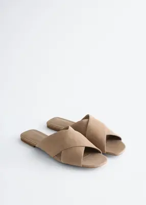 Sandales à brides croisées - Beige — photo 2