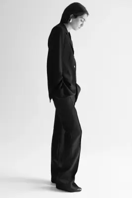 Blazer droit en laine - Noir — photo 2
