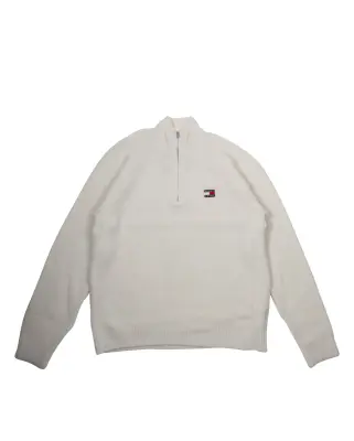 Reg 1/4 ZIP Ragl Sweater White Melange — photo 1