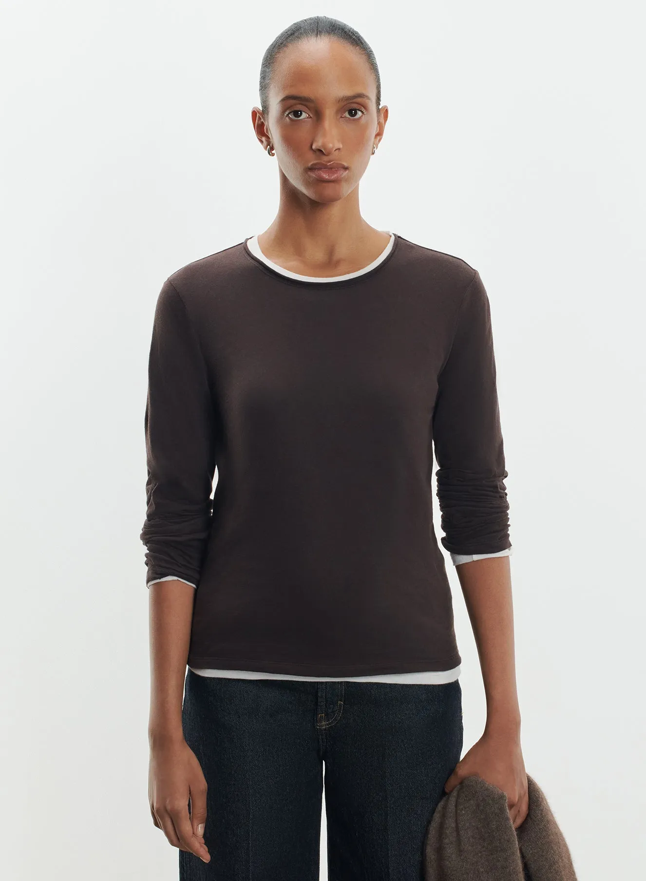 T-shirt en coton organique et cachemire