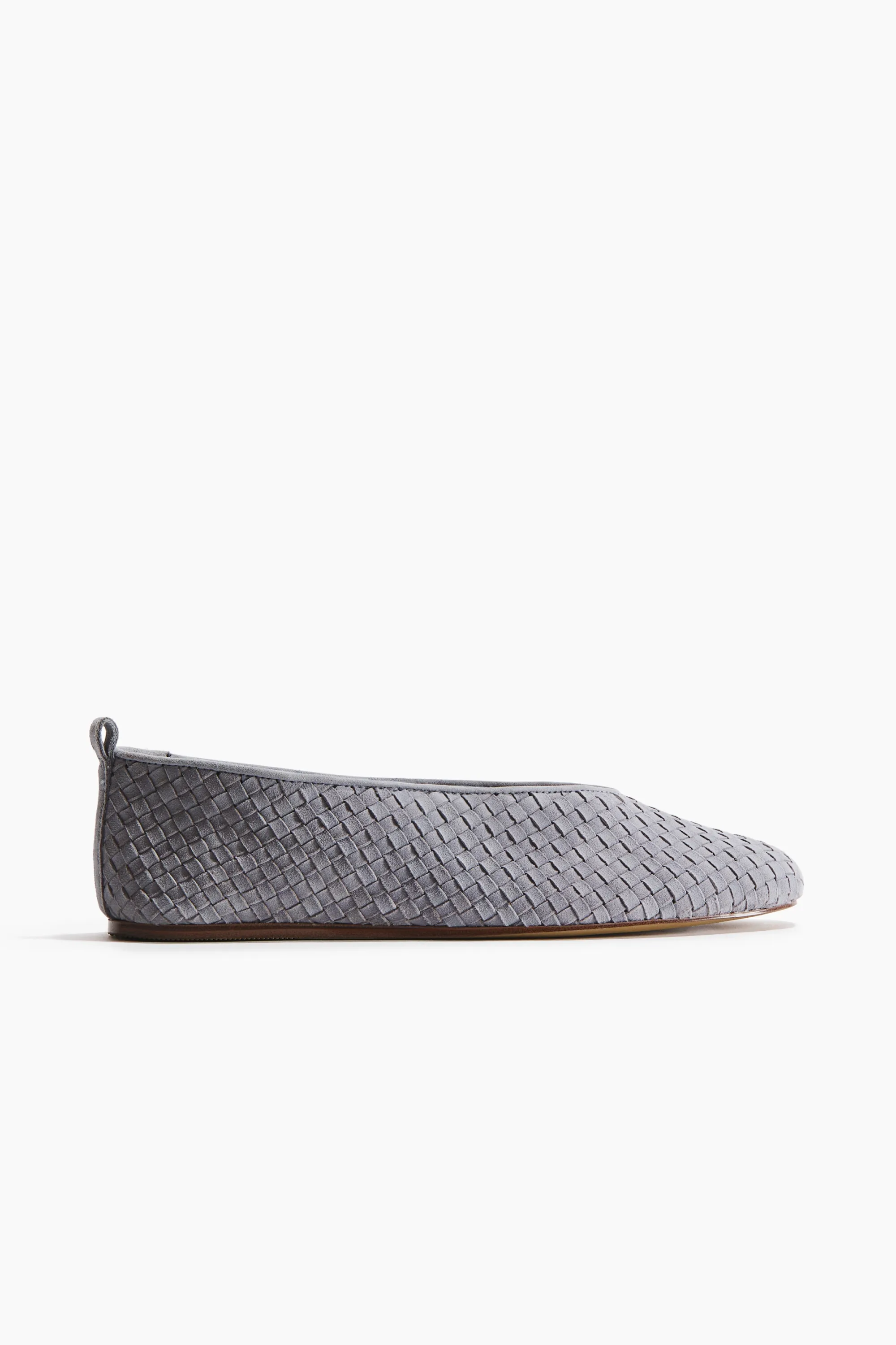 Ballerines en cuir tressé - Bleu ancien