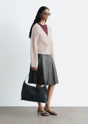 Cardigan en alpaga mélangé - Beige clair — photo 4