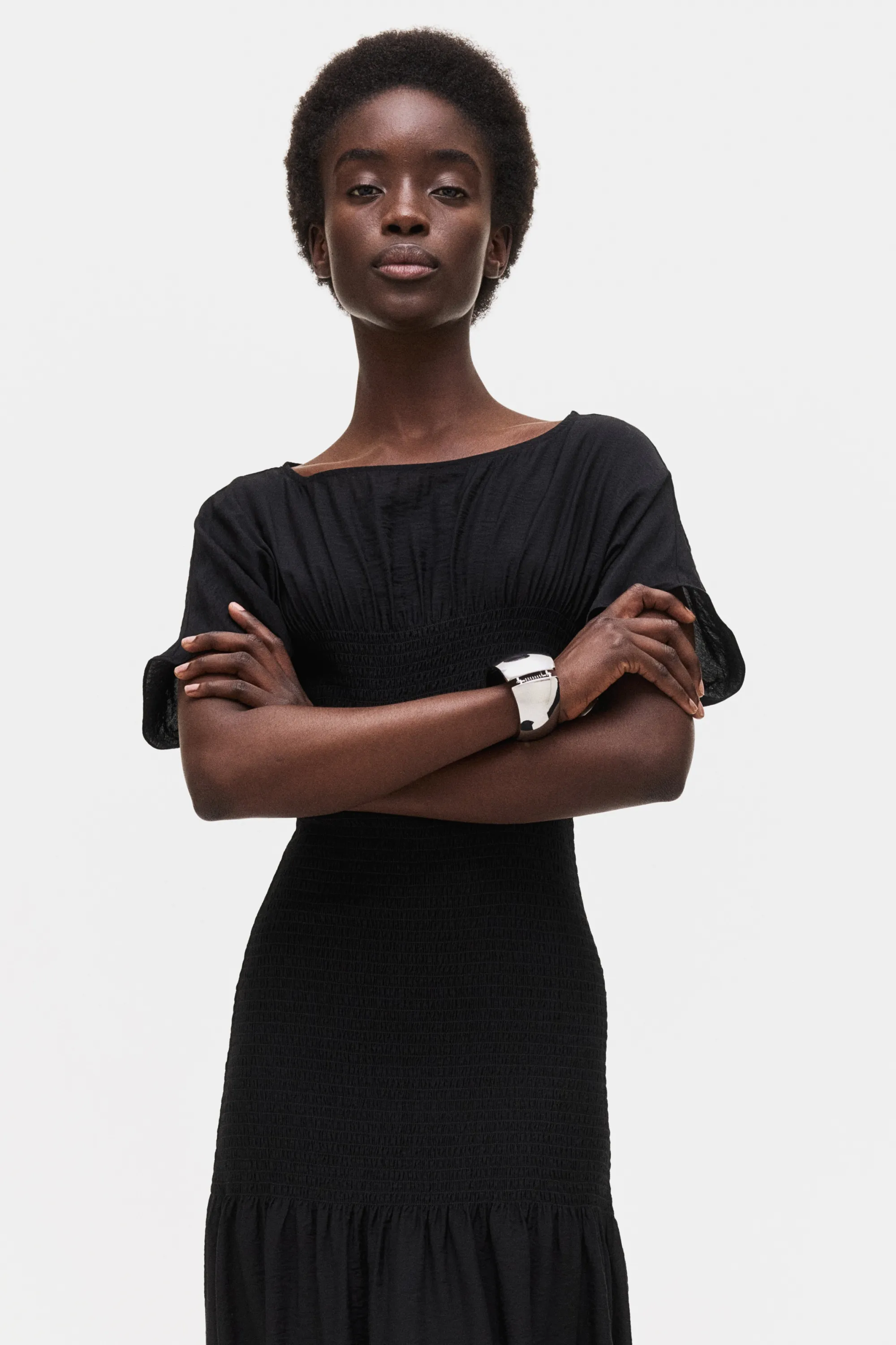 Robe à smocks - Noir