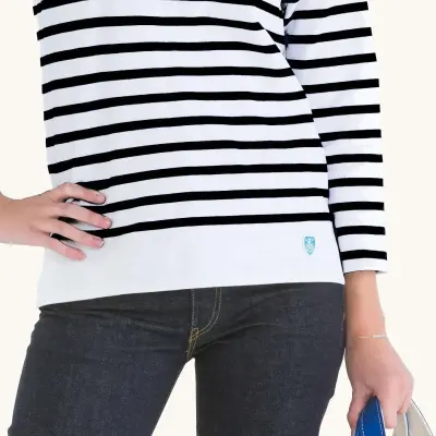 La marinière marine nationale Blanc / Noir femme — photo 3