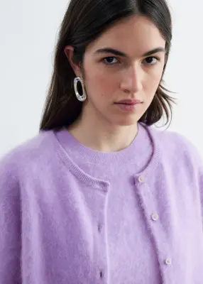 Cardigan en cachemire brossé - Lilas — photo 2