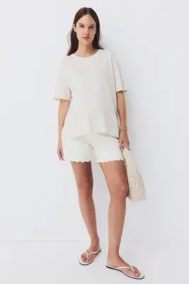 MAMA Short en denim - Blanc — photo 2