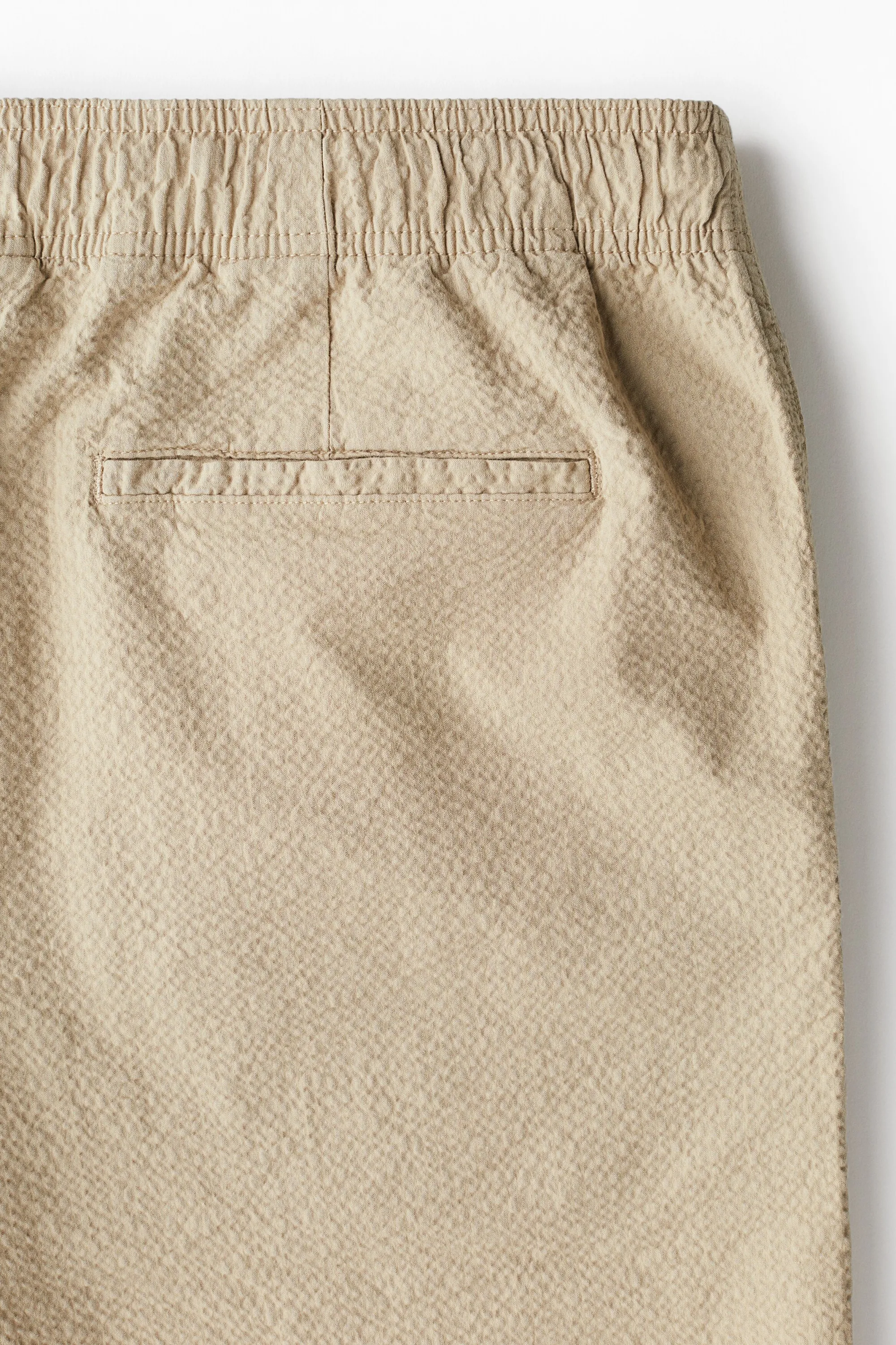 Short Relaxed Fit en seersucker - Beige