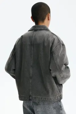 Veste en denim - Gris — photo 2