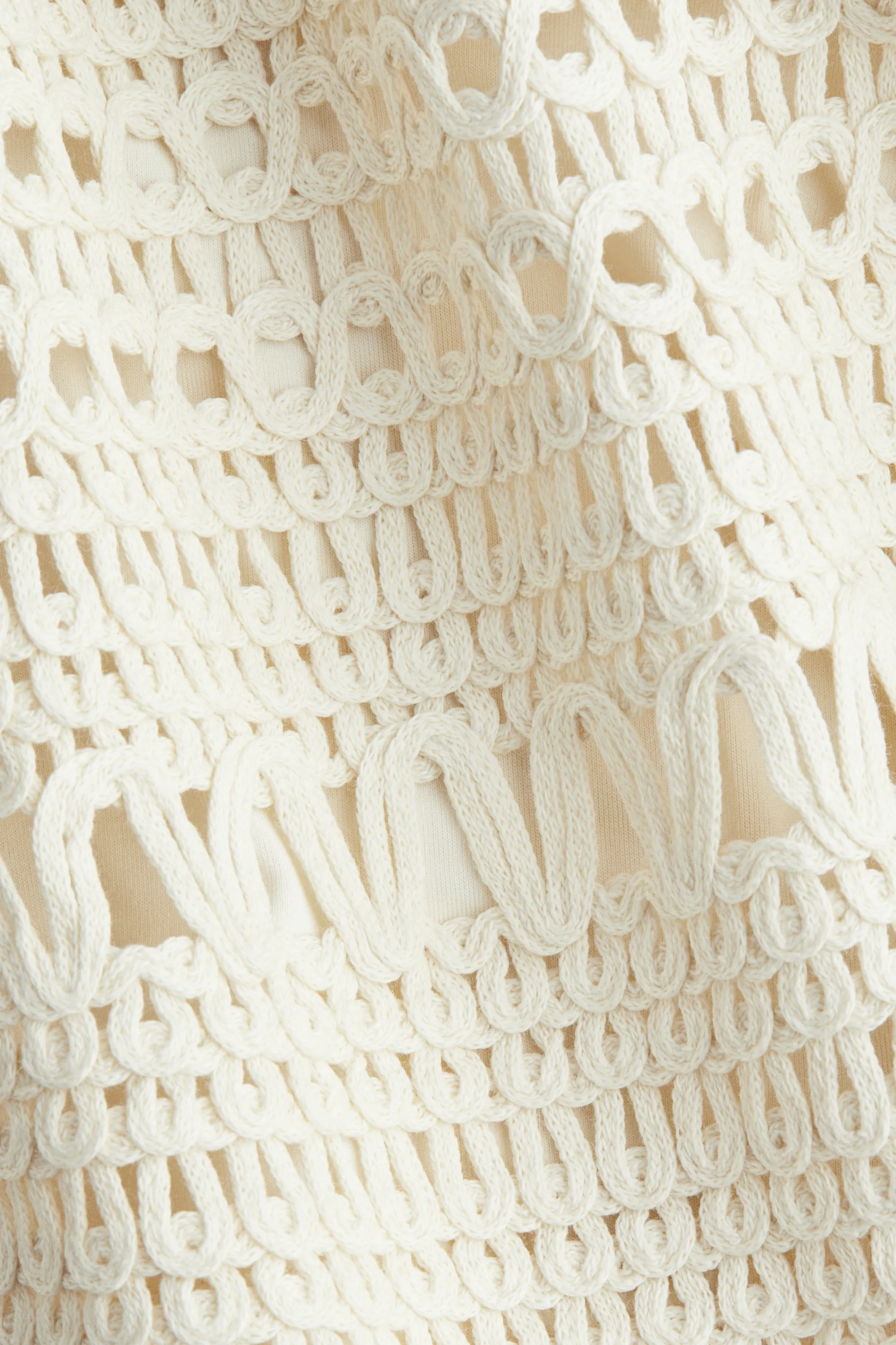 Minijupe façon crochet - Crème