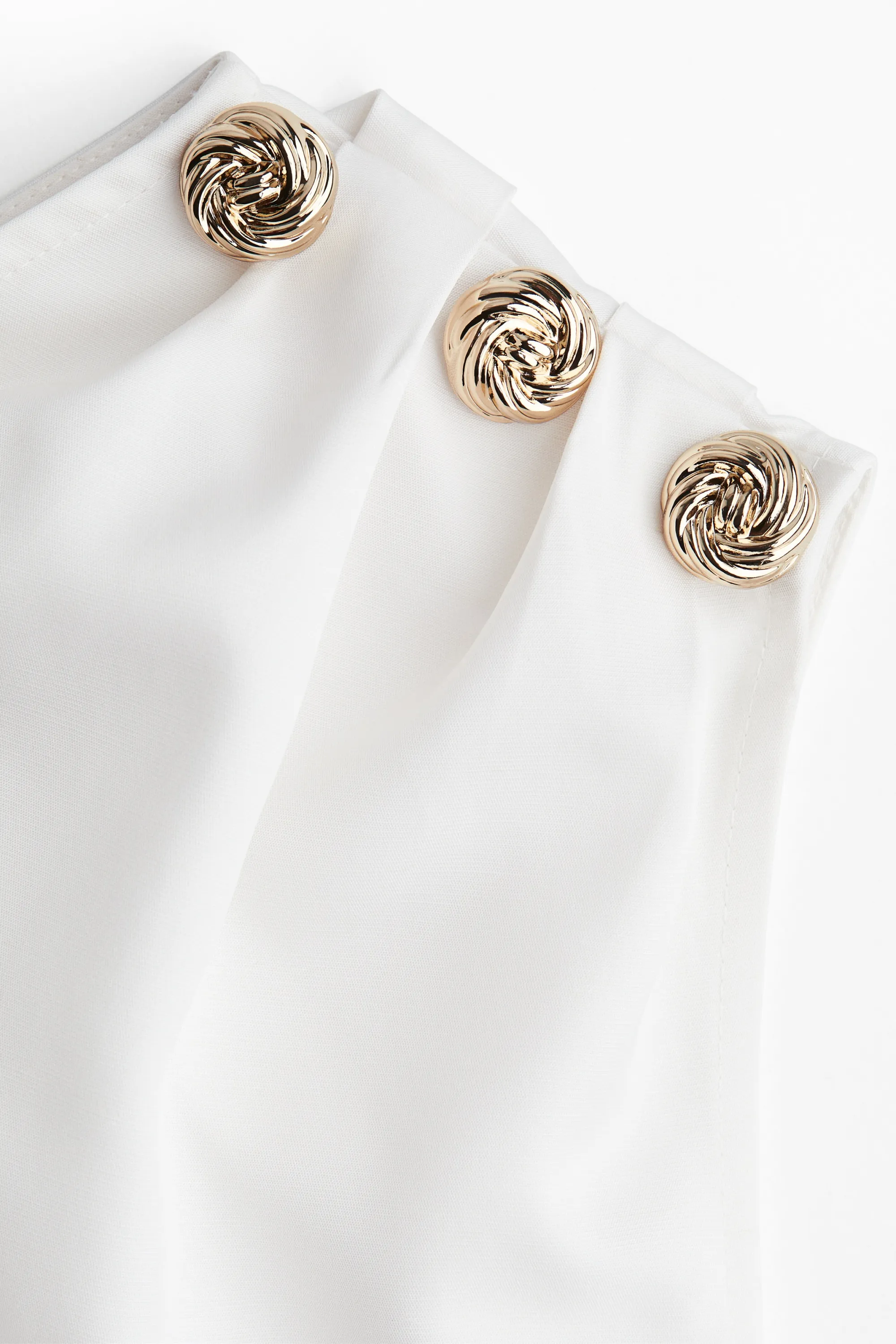 Top asymétrique avec boutons - Blanc