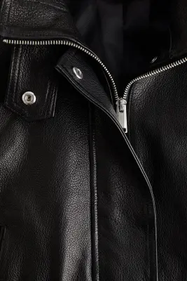 Veste oversize en cuir - Noir — photo 5