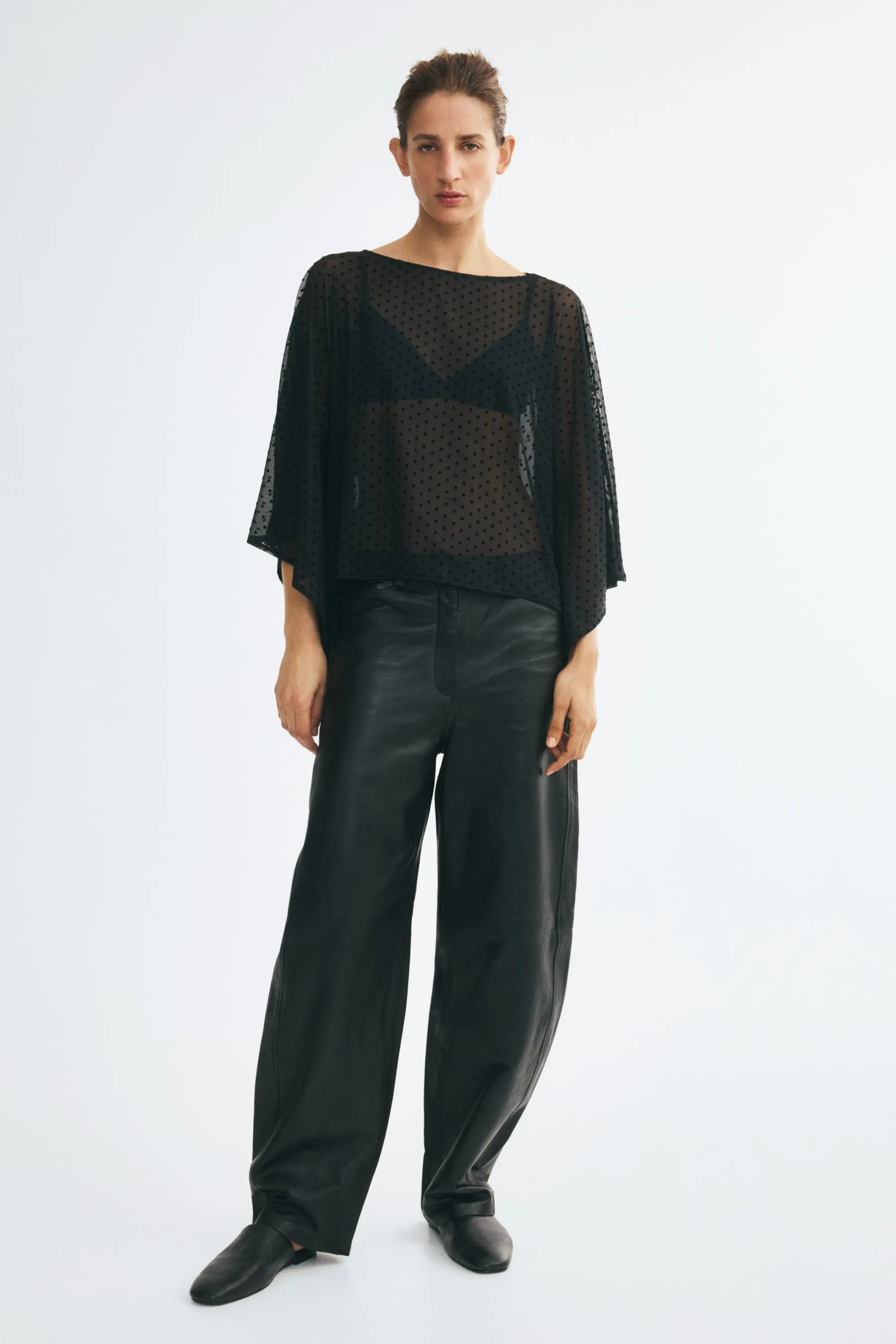 Top cape oversize - Noir/pois