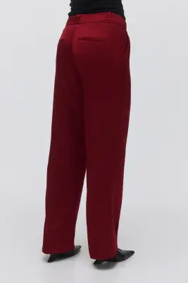 Pantalon chic avec taille haute - Rouge foncé — photo 2