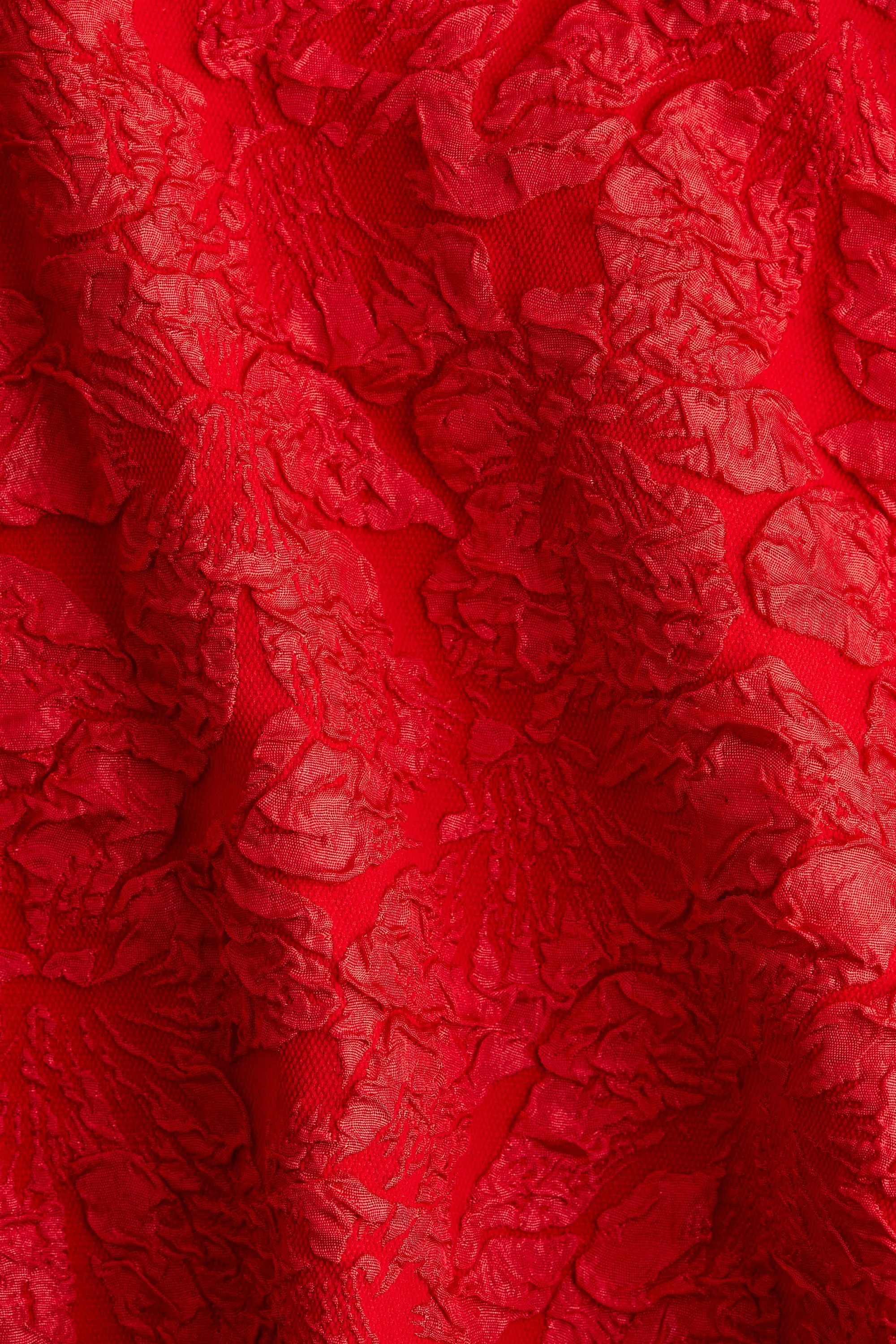 Robe à manches bouffantes - Rouge