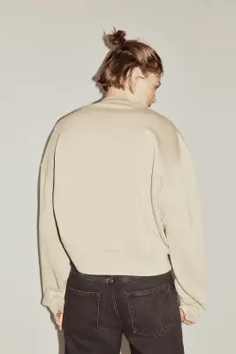 Sweat en coton - Taupe — photo 1