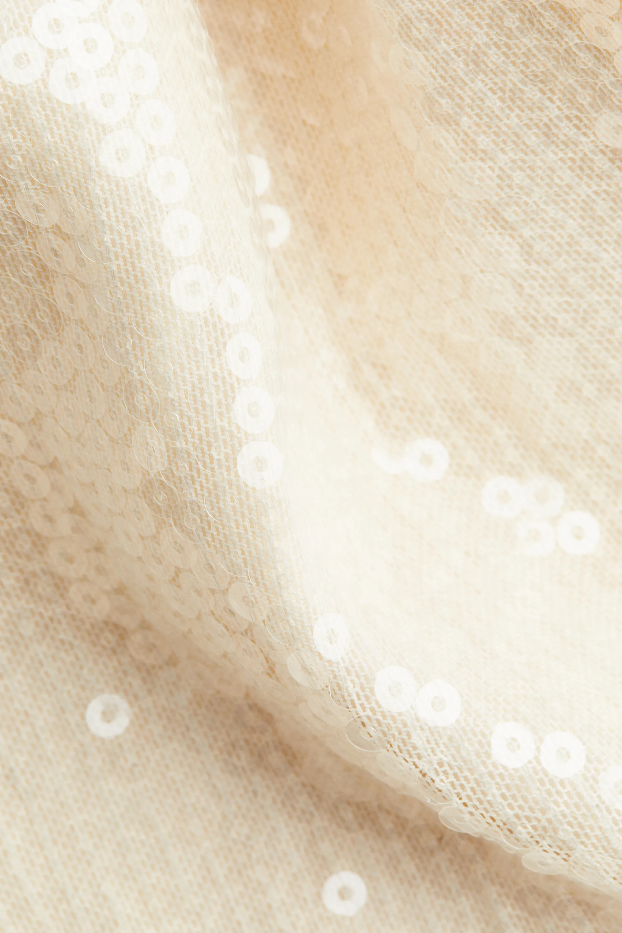 Crop top à sequins - Beige clair