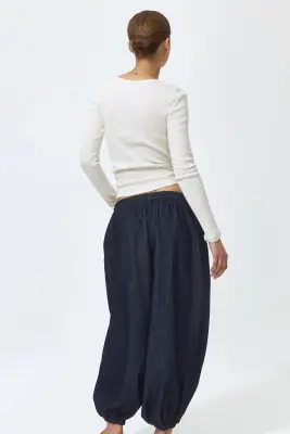 Pantalon ballon en denim - Bleu denim foncé — photo 3