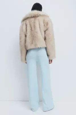 Pantalon en maille avec taille élastique - Bleu clair chiné — photo 3