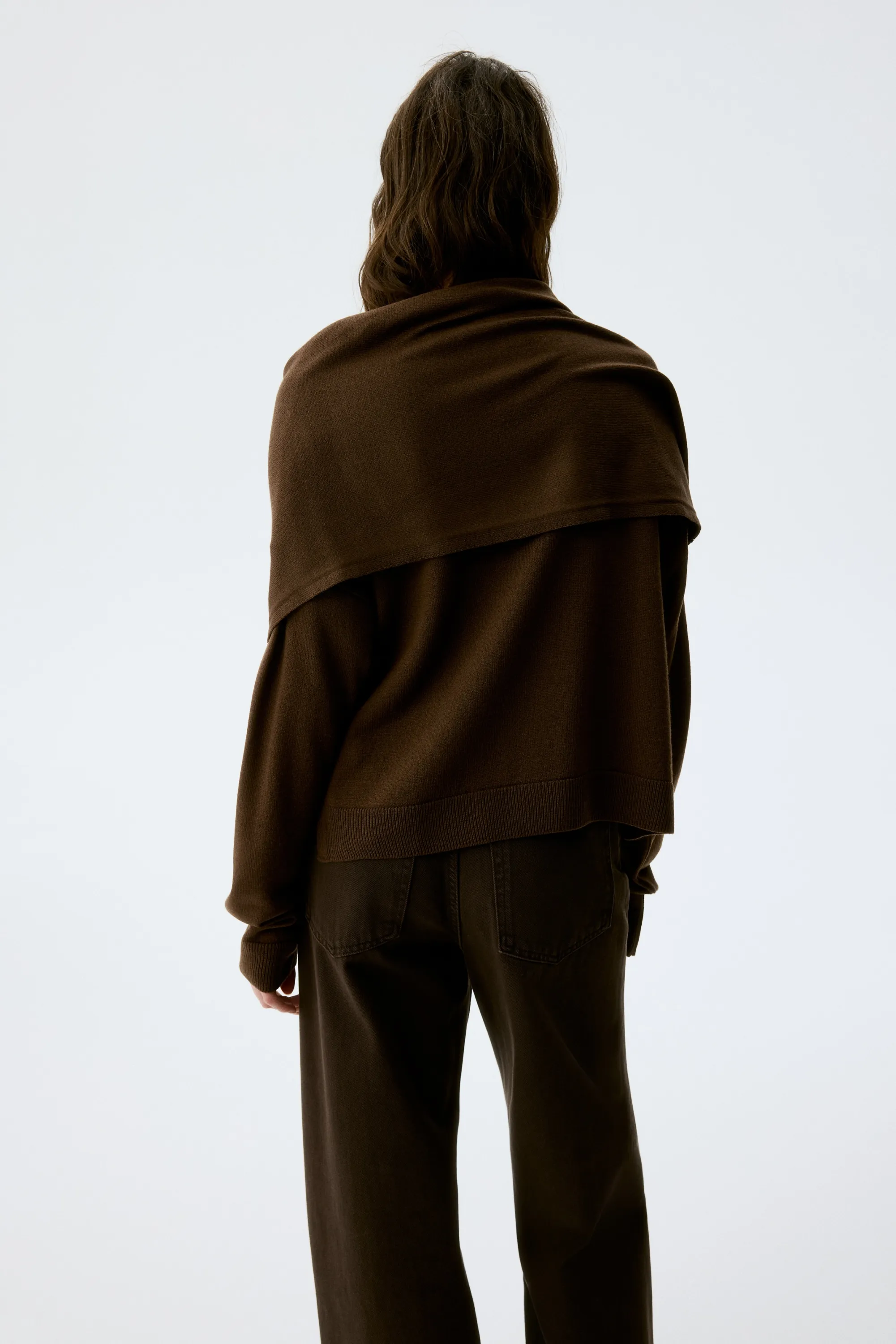 MAMA Pull d'allaitement avec détail façon écharpe - Marron foncé