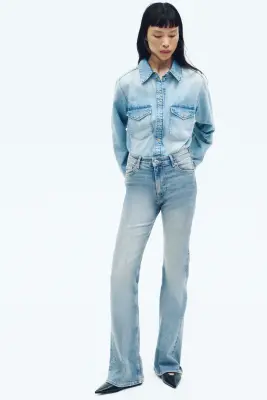 Flared High Jeans - Bleu denim clair — photo 2