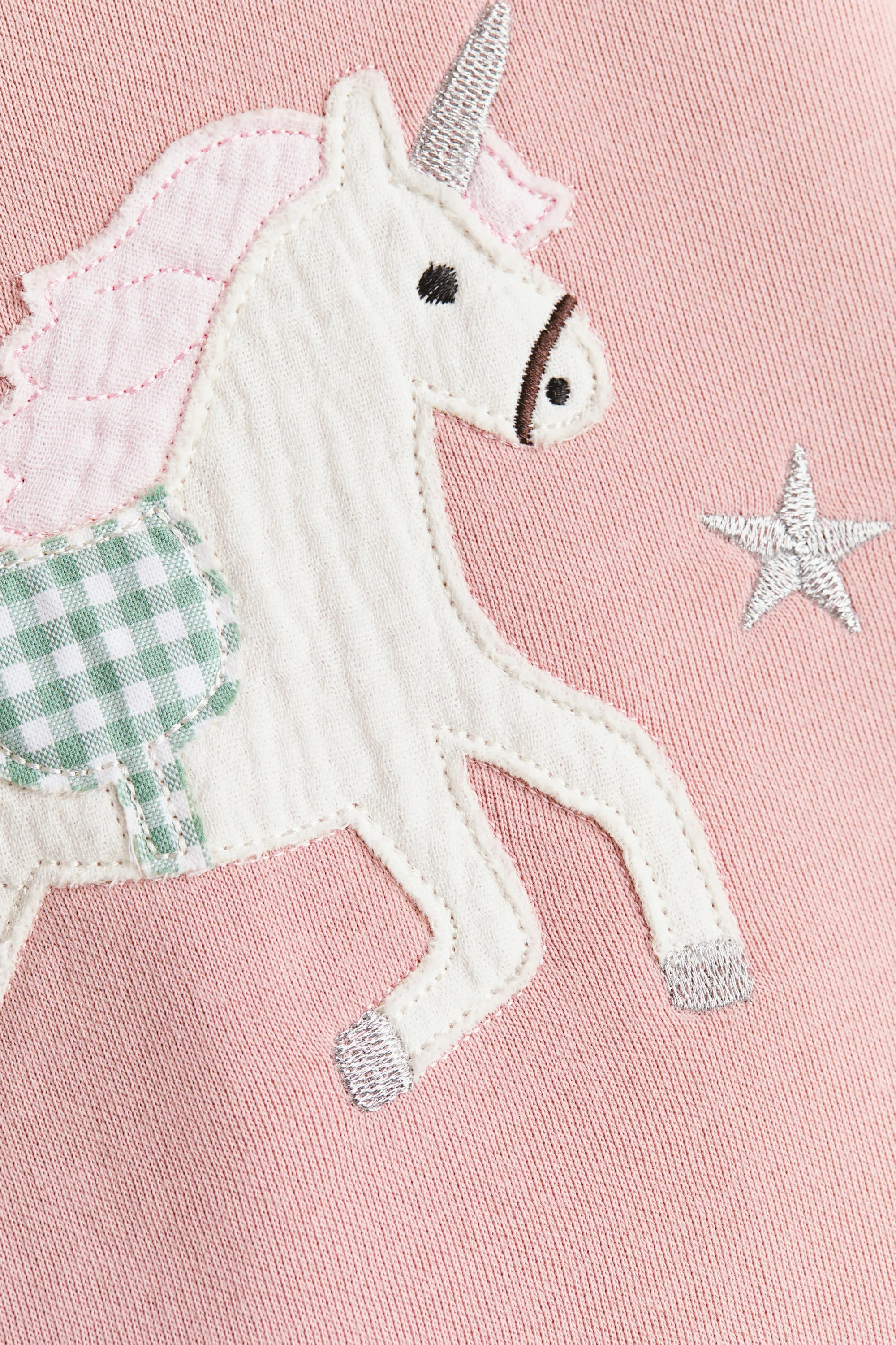 Sweat à l'intérieur brossé avec motif - Rose ancien clair/licorne