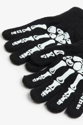 Gants imprimés - Noir/phosphorescent — photo 3