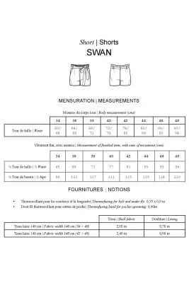Patron papier short SWAN — photo 1