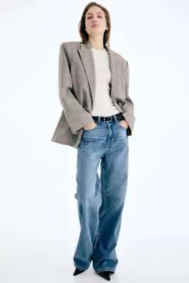 Wide High Jeans - Bleu denim — photo 1