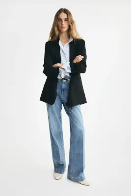 Blazer à manches froncées - Noir — photo 1