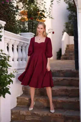 Bardetta Linen Dress - Plum — photo 2