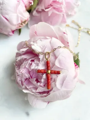 Nouveau ! ALHAJA Pendentif Croix Corail — photo 3