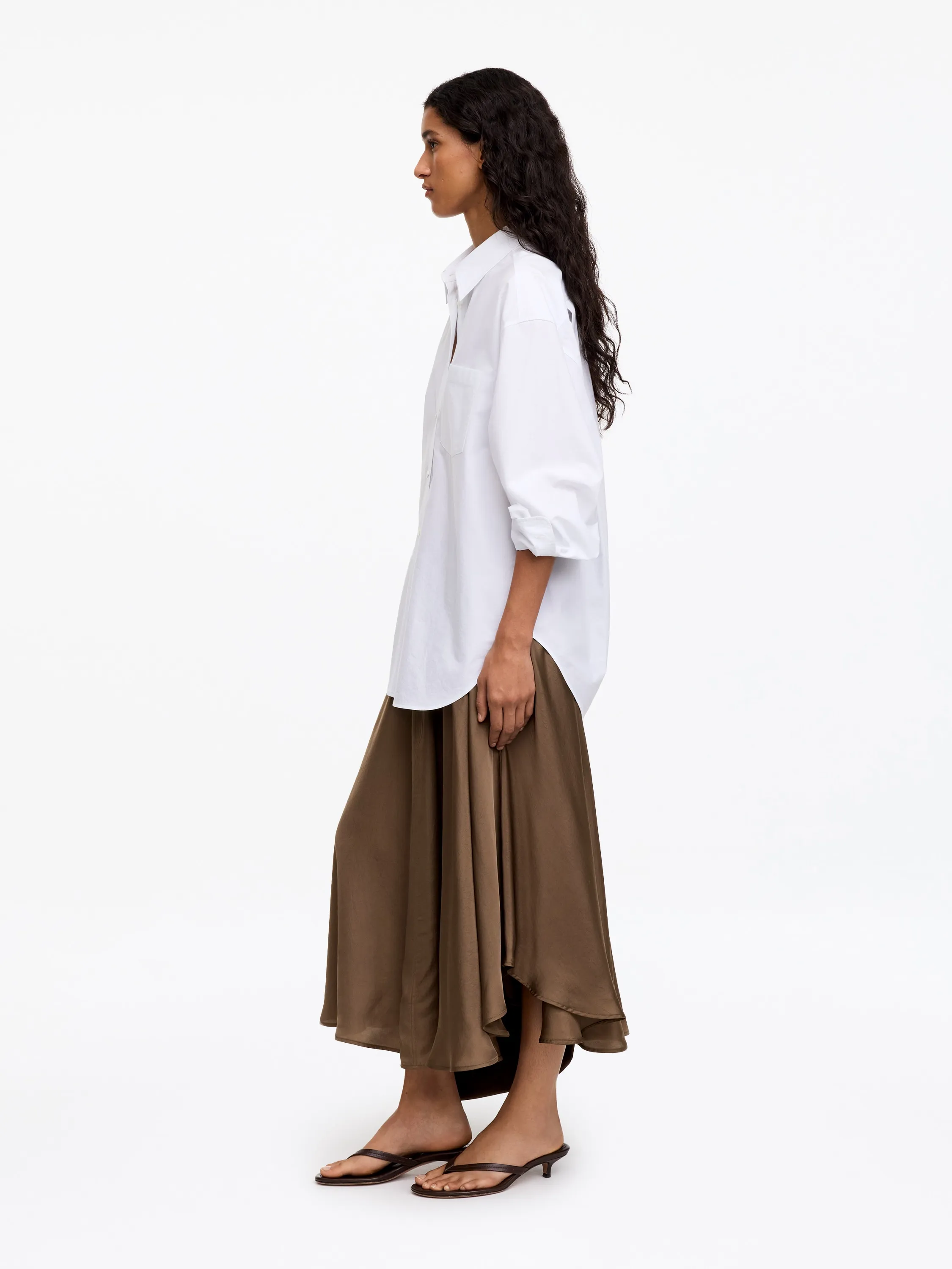 Jupe large avec cordon de serrage - Taupe foncé