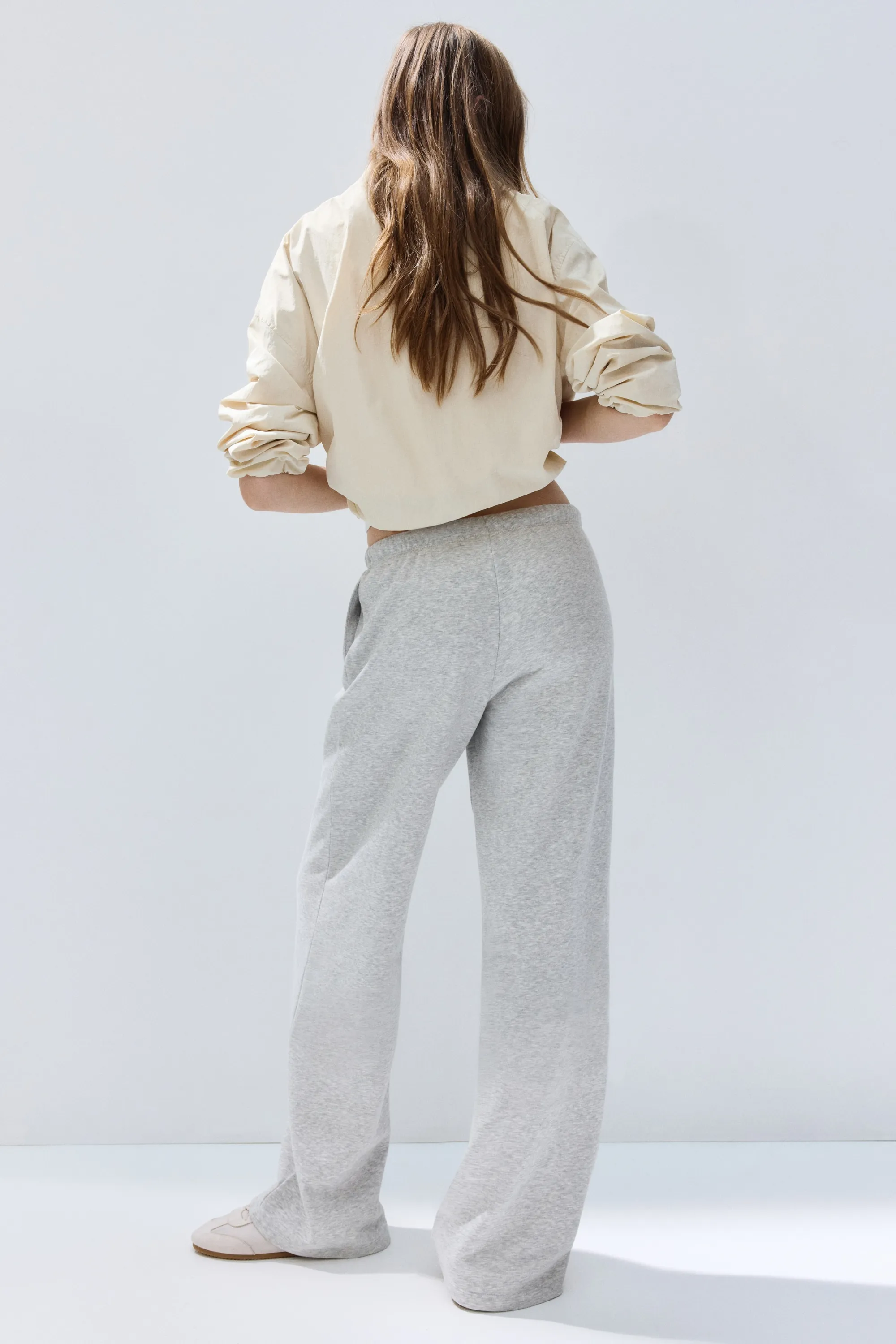 Pantalon jogger ample - Gris clair chiné