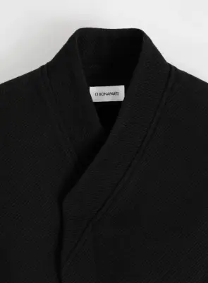 Kimono Bomber Jacket in Black Carded Wool — photo 2
