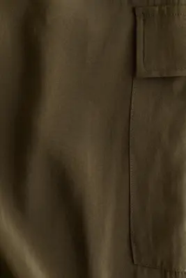 Pantalon barrel cargo - Vert kaki — photo 4