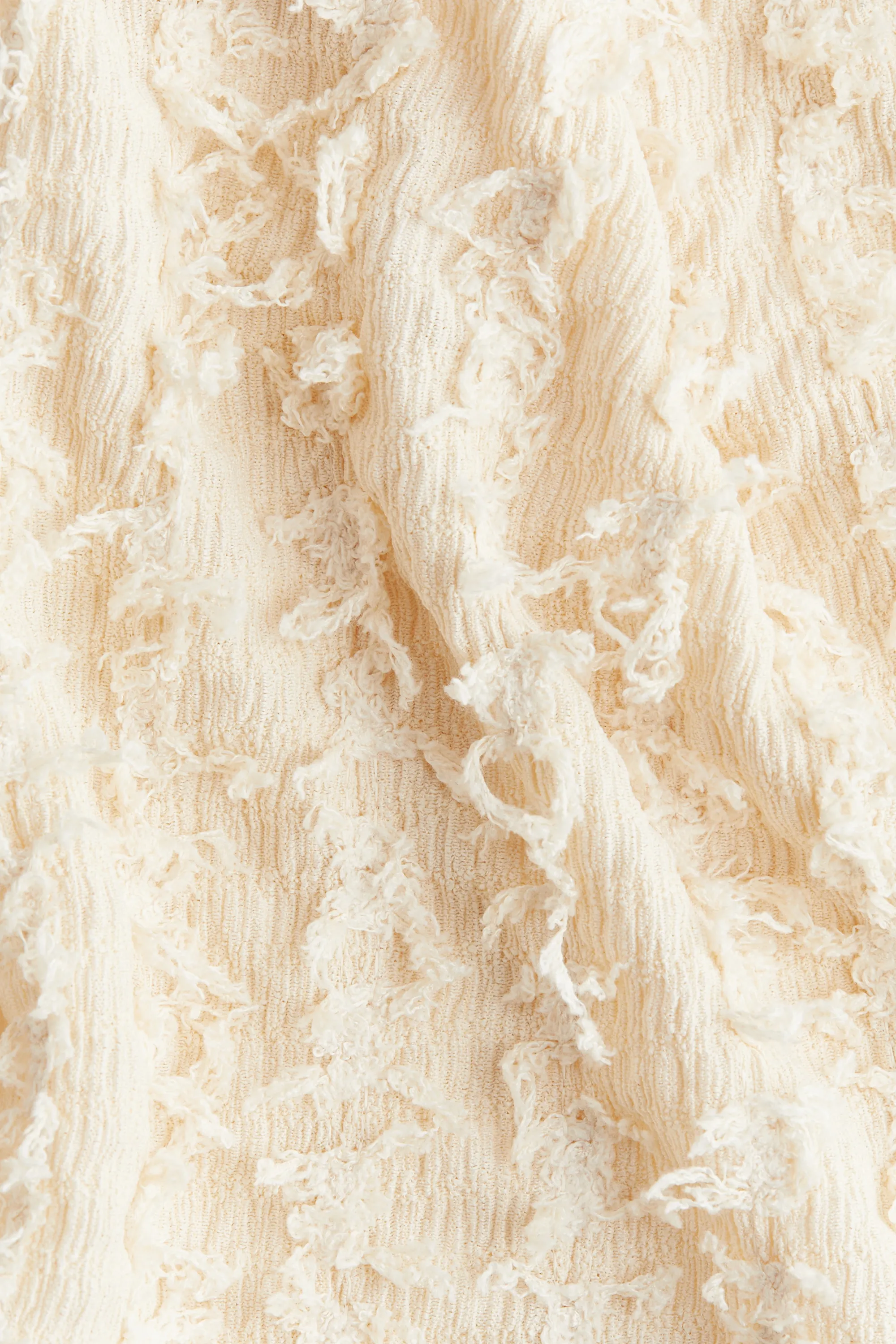 Top frangé à bretelles fines - Beige clair