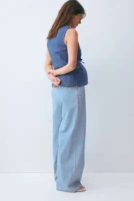 MAMA Pantalon en denim avec cordon de serrage - Bleu denim clair — photo 2
