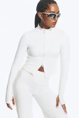 Veste de sport zippée - Blanc — photo 1