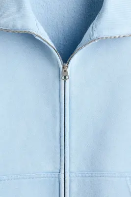 Sweat boxy Loose Fit avec zip - Bleu clair — photo 4
