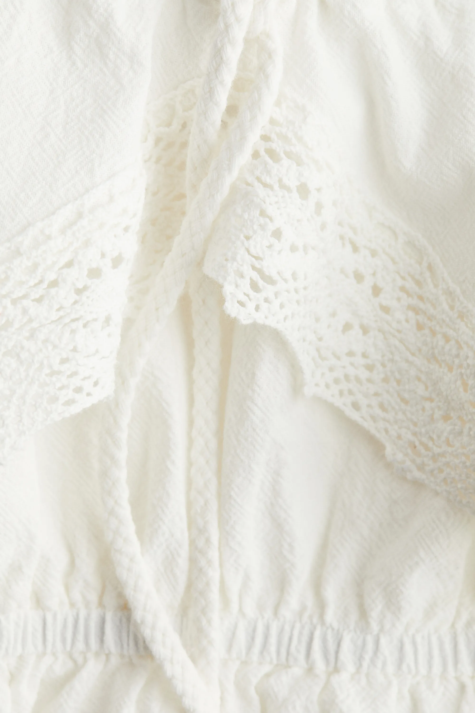 Crop top avec dentelle - Blanc
