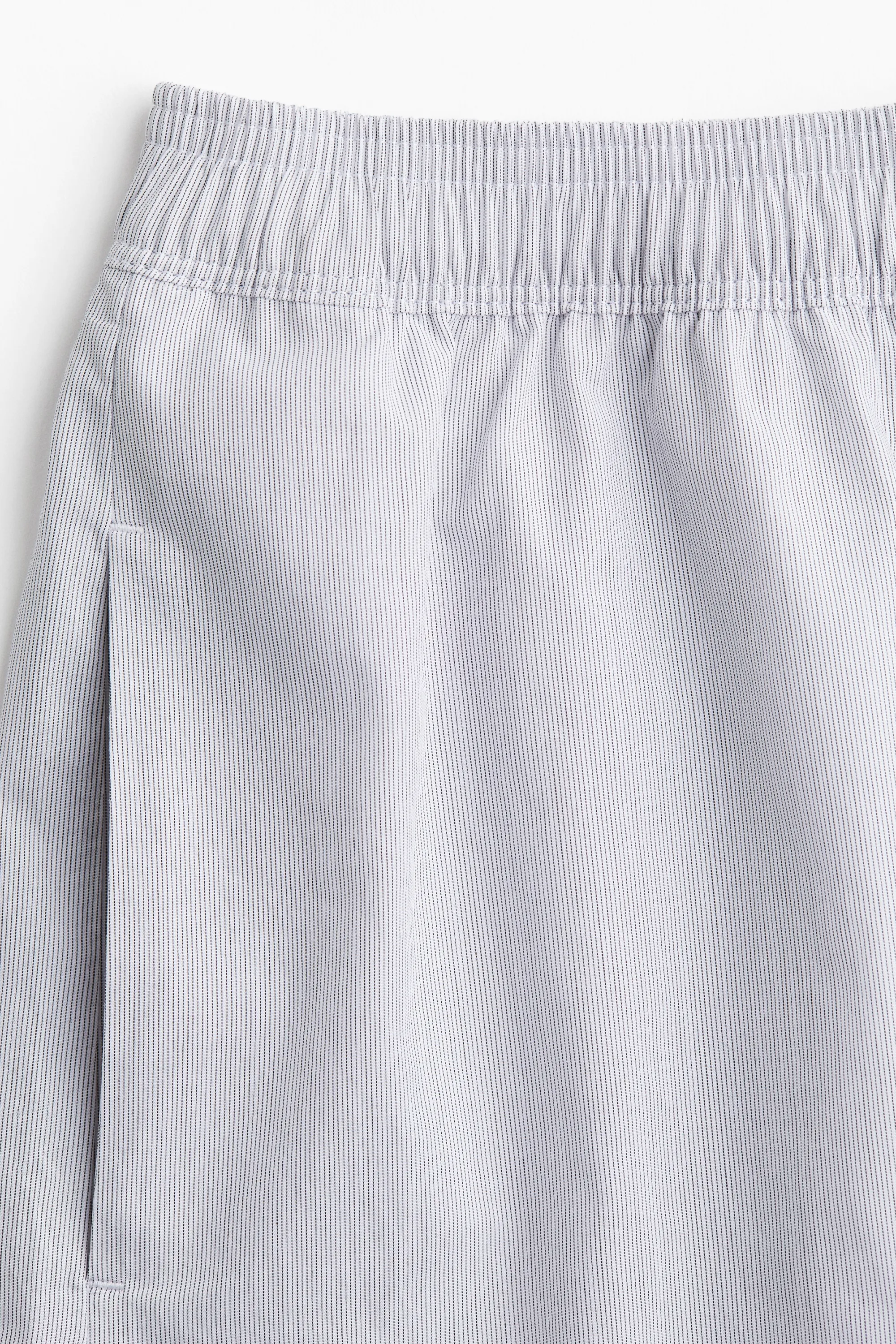 Short en popeline - Blanc/rayures tennis