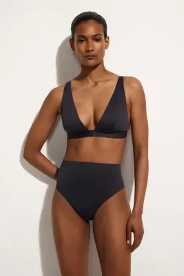 CULOTTE DE BIKINI EN NÉOPRÈNE À TAILLE HAUTE - BLEU MARINE — photo 1