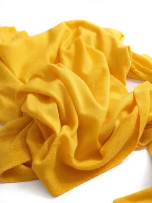 Pull en laine, soie et cachemire jaune doré col rond RRP 390€ Taille 36 — photo 3
