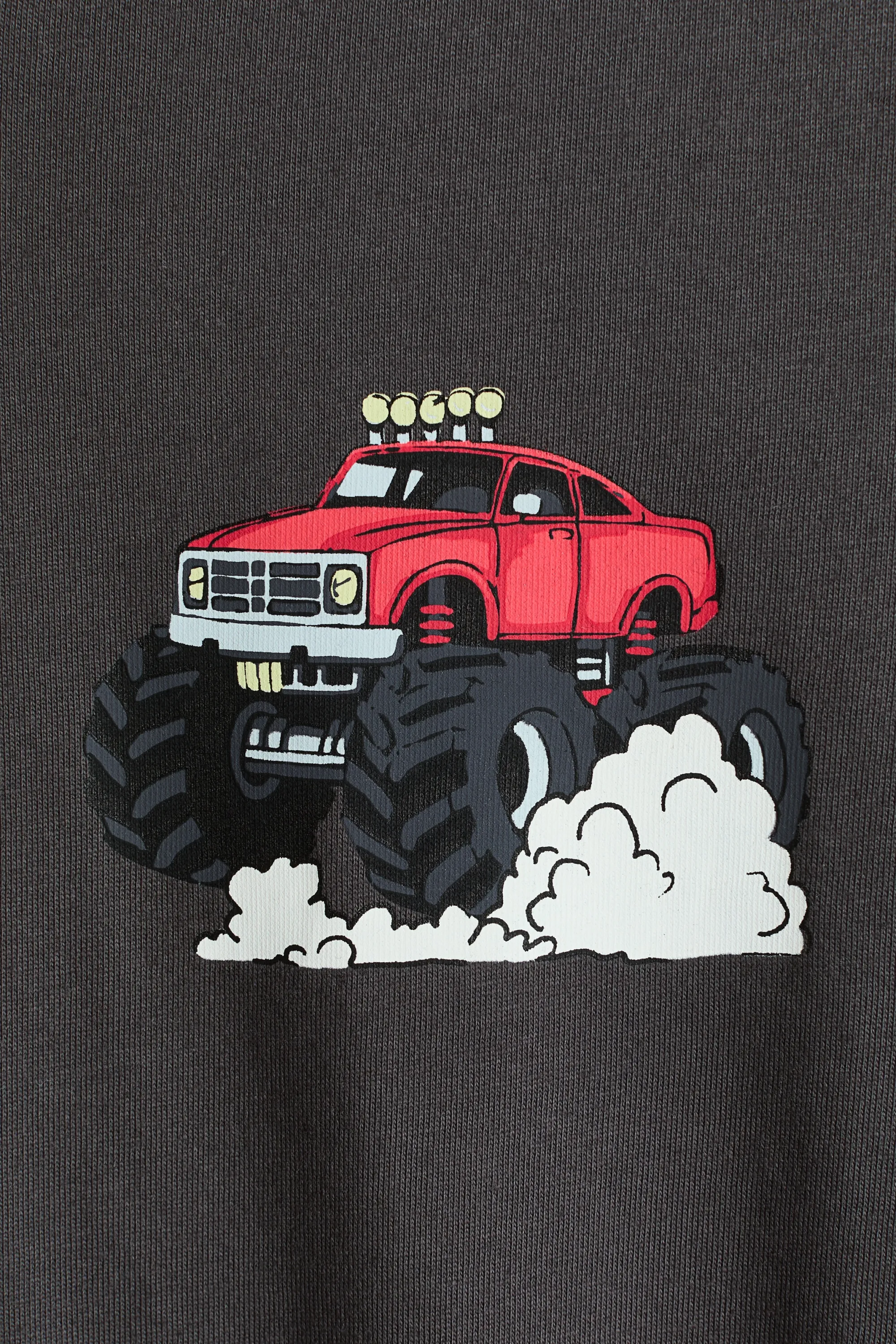 T-shirt imprimé avec manches longues - Gris foncé/monster truck