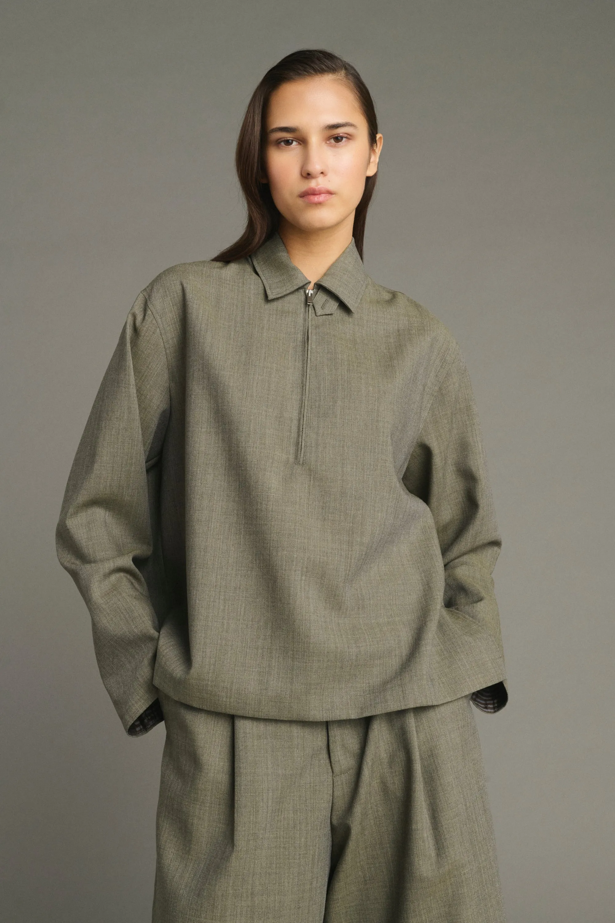 BLOUSE JESSIE VERT DE GRIS
