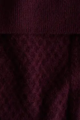 Pull épaules nues - Rouge prune — photo 4