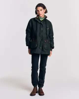 Veste Anaïs kaki et léopard fauve Barbour x Balzac Paris — photo 6