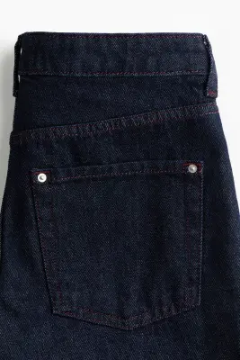 Barrel Leg Low Waist Ankle Jeans - Bleu denim foncé — photo 4